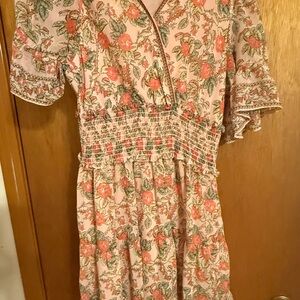 Max Studio Pink and Green Floral Dress